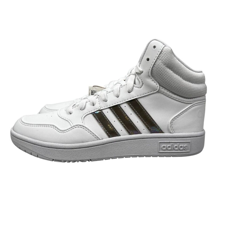 Adidas Hoops Mid White Basketball Shoes Youth Girl's Sizes 4 - 6 (Y) GS - Picture 3 of 9